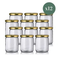 Little Pots 12 Bocaux économiques Hermétiques Stérilisables 446ml + Couvercles Or