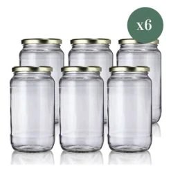 Little Pots 6 Bocaux économiques Hermétiques Stérilisables 1062ml + Couvercles Or