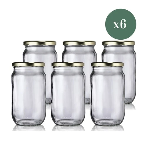 Little Pots 6 Bocaux économiques Hermétiques Stérilisables 850ml + Couvercles Or 3 Little Pots 6 Bocaux économiques Hermétiques Stérilisables 850ml + Couvercles Or