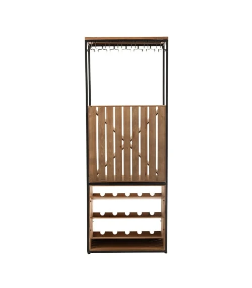 CALICOSY Armoire Bar Pour Les Verres Et Bouteilles En Bois Et Métal Noir 7 CALICOSY Armoire Bar Pour Les Verres Et Bouteilles En Bois Et Métal Noir – Image 5