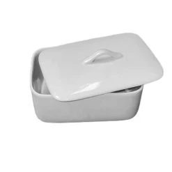 Alternative view of Porcelaine Girard Beurrier Rectangle 12,5x8,3 Cm En Porcelaine Blanc