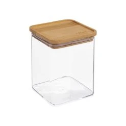Five Simply Smart Bocal Cuisine Carré En Plastique Avec Bouchon Bambou - 1L