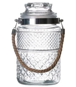 Wadiga Bocal Cuisine Hermétique En Verre Avec Anse En Jute 1800ml