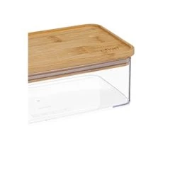 Five Simply Smart Bocal Cuisine Rectangulaire En Plastique Avec Bouchon Bambou - 1L -Maisons Du Monde Boutique bocal cuisine rectangulaire en plastique avec bouchon bambou 1l 2