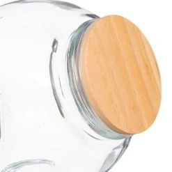 Five Simply Smart Bocal Cuisine Rond Bonbonnière En Verre Avec Bouchon Bois - 1.5L -Maisons Du Monde Boutique bocal cuisine rond bonbonniere en verre avec bouchon bois 1 5l 2