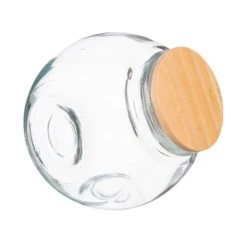 Five Simply Smart Bocal Cuisine Rond Bonbonnière En Verre Avec Bouchon Bois - 1.5L