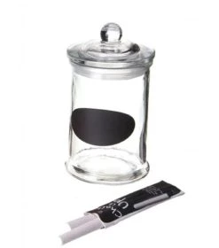 Wadiga Bocal De Cuisine En Verre Avec étiquette H14,5cm