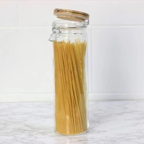 Wadiga Bocal De Cuisine Hermétique En Verre Couvercle En Bambou 1,9L 4 Wadiga Bocal De Cuisine Hermétique En Verre Couvercle En Bambou 1,9L – Image 2