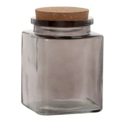 Maisons Du Monde Bocal En Verre Coloré Gris - Lot De 3