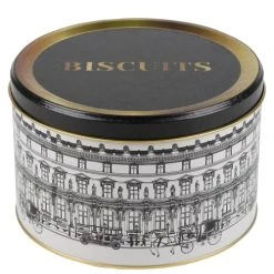 Wadiga Boîte à Biscuits En Métal Noir, Blanc Et Doré