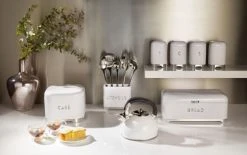 Lovello Boîte à Café Rétro En Inox Blanc -Maisons Du Monde Boutique boite a cafe retro en inox blanc 2