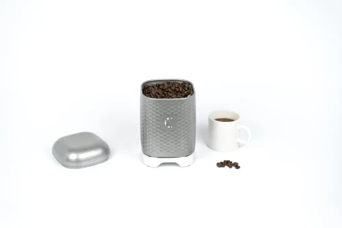 Lovello Boîte à Café Rétro En Inox Gris 5 Lovello Boîte à Café Rétro En Inox Gris – Image 3