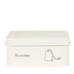 Maisons Du Monde Boîte à Thé En Métal écru Motifs Noirs Au Trait