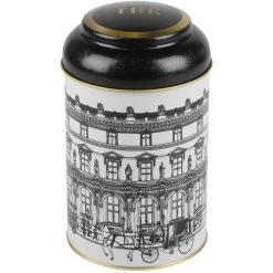 Wadiga Boîte à Thé En Métal Noir, Blanc Et Doré