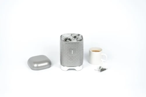 Lovello Boîte à Thé Rétro En Inox Gris 5 Lovello Boîte à Thé Rétro En Inox Gris – Image 3