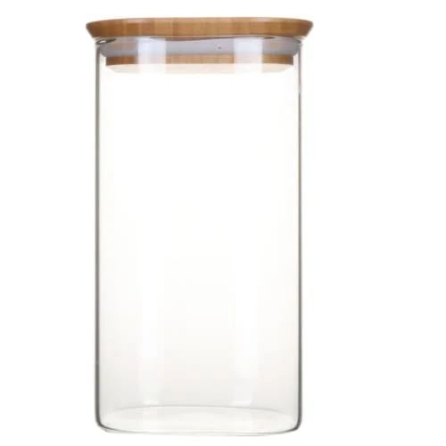 PEBBLY Boîte Alimentaire Verre Et Bambou 1.4L Transparent 4 PEBBLY Boîte Alimentaire Verre Et Bambou 1.4L Transparent – Image 2