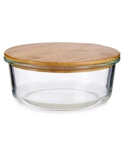 Wadiga Boîte De Conservation Ronde Verre Avec Couvercle Hermétique 95cl