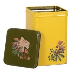 Alternative view of Maisons Du Monde Boîte En Métal Jaune Et Vert Kaki - Lot De 3
