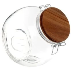 Maisons Du Monde Bonbonnière En Verre Et Bois D'acacia H19