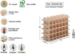 Astigarraga Casier à Bouteilles En Pin Massif Brut 24 Bouteilles 9 Astigarraga Casier à Bouteilles En Pin Massif Brut 24 Bouteilles -Maisons Du Monde Boutique casier a bouteilles en pin massif brut 24 bouteilles 3