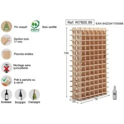 Astigarraga Casier à Bouteilles En Pin Massif Brut 78 Bouteilles -Maisons Du Monde Boutique casier a bouteilles en pin massif brut 78 bouteilles 2