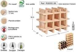 Astigarraga Casier à Bouteilles En Pin Massif Brut 9 Bouteilles -Maisons Du Monde Boutique casier a bouteilles en pin massif brut 9 bouteilles 2