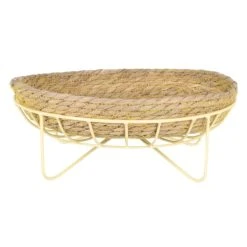 Maisons Du Monde Corbeille En Acier Jaune Et Fibre Végétale Beige