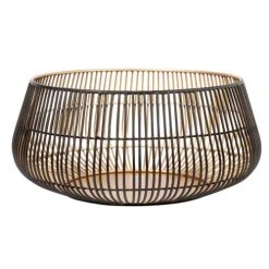 Maisons Du Monde Corbeille En Métal Ajouré Noir Et Doré