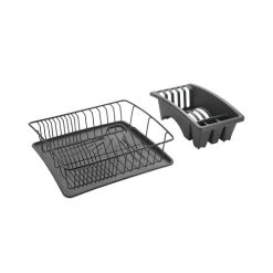 MetalTex Egouttoir Avec Plateau Noir