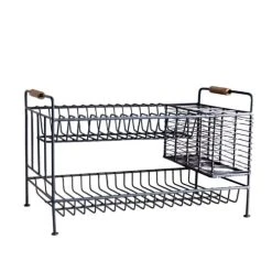 Maison Tilleul Egouttoir En Métal Gris