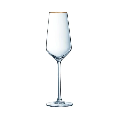 Cristal D'Arques Flûte Bord Or 21cl - Lot De 4 3 Cristal D'Arques Flûte Bord Or 21cl - Lot De 4