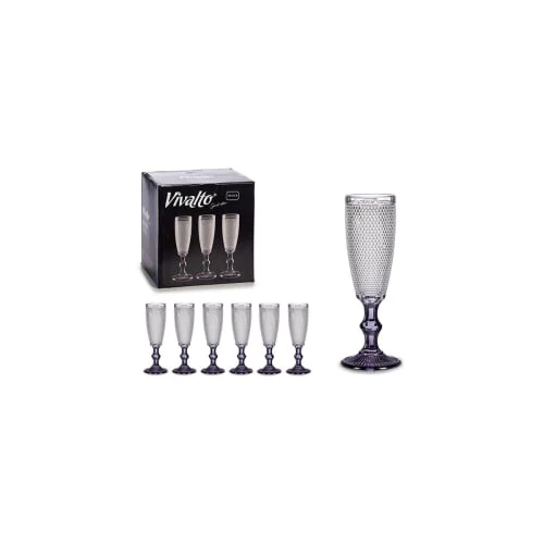 Wadiga Flûtes à Champagne Pieds Anthracite 18cl - Lot De 6 4 Wadiga Flûtes à Champagne Pieds Anthracite 18cl - Lot De 6 – Image 2