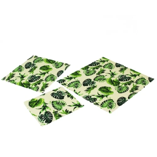 Yoko Design Lot De 3 Emballages Beewraps Motif Feuilles 3 Yoko Design Lot De 3 Emballages Beewraps Motif Feuilles