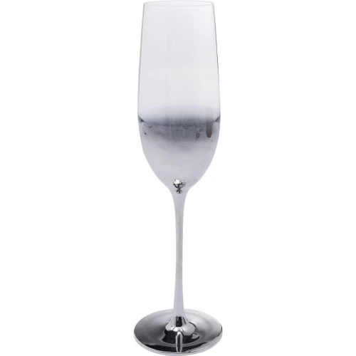 Kare Design Lot De 4 - Flûte à Champagne En Verre Argenté 3 Kare Design Lot De 4 - Flûte à Champagne En Verre Argenté – Image 2