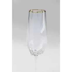 Kare Design Lot De 4 - Flûte à Champagne En Verre Bord Doré -Maisons Du Monde Boutique lot de 4 flute a champagne en verre bord dore 2