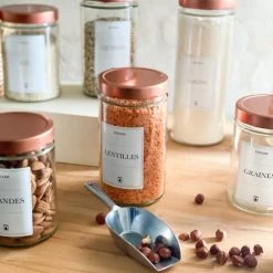 Little Pots Lot De 6 Bocaux Design 720ml Avec Couvercles Cuivre - Muscadin -Maisons Du Monde Boutique lot de 6 bocaux design 720ml avec couvercles cuivre muscadin 2