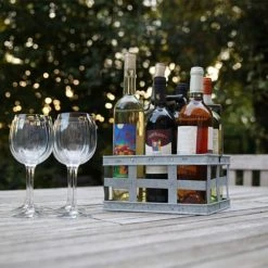 Esschert's Garden Panier à Bouteilles Zinc Vieilli -Maisons Du Monde Boutique panier a bouteilles zinc vieilli 4