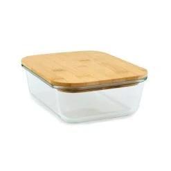 Yoko Design Plat En Verre Avec Couvercle En Bambou 1520 Ml