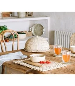 Wadiga Plateau Rond + Cloche Alimentaire En Bambou -Maisons Du Monde Boutique plateau rond cloche alimentaire en bambou 2