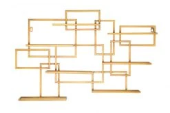 Dmora Porte-bouteille Mural En Métal Doré