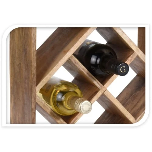 Wadiga Porte Bouteilles En Bois 8 Bouteilles 33x33cm 4 Wadiga Porte Bouteilles En Bois 8 Bouteilles 33x33cm – Image 2