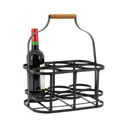Aubry Gaspard Porte-bouteilles En Métal Et Bois 6 Bouteilles 33.5 X 22.5 X 37 Cm 4 Aubry Gaspard Porte-bouteilles En Métal Et Bois 6 Bouteilles 33.5 X 22.5 X 37 Cm – Image 2