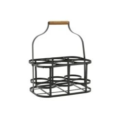 Aubry Gaspard Porte-bouteilles En Métal Et Bois 6 Bouteilles 33.5 X 22.5 X 37 Cm