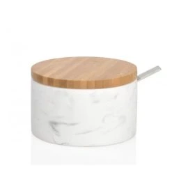 Wadiga Pot à Sucre En Céramique Et Bambou
