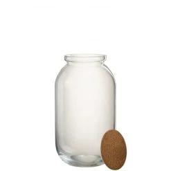 LANADECO Pot Décoratif Verre/liège Transparent H41cm -Maisons Du Monde Boutique pot decoratif verre liege transparent h41cm 1