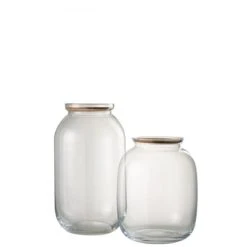 LANADECO Pot Décoratif Verre/liège Transparent H41cm -Maisons Du Monde Boutique pot decoratif verre liege transparent h41cm 2
