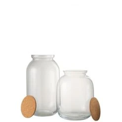 LANADECO Pot Décoratif Verre/liège Transparent H41cm -Maisons Du Monde Boutique pot decoratif verre liege transparent h41cm 3