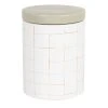 Maisons Du Monde Pot En Grès Blanc Motifs à Carreaux Multicolores