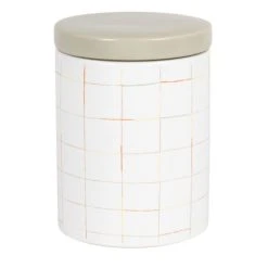 Maisons Du Monde Pot En Grès Blanc Motifs à Carreaux Multicolores
