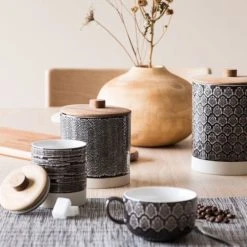 Maisons Du Monde Pot En Grès Motifs Graphiques Et Acacia H15 -Maisons Du Monde Boutique pot en gres motifs graphiques et acacia h15 1000 6 15 195421 3
